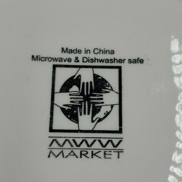 MWW Market Floral Dessert Plates Ceramic set of 4 Approximately 8” Wide - Picture 6 of 6